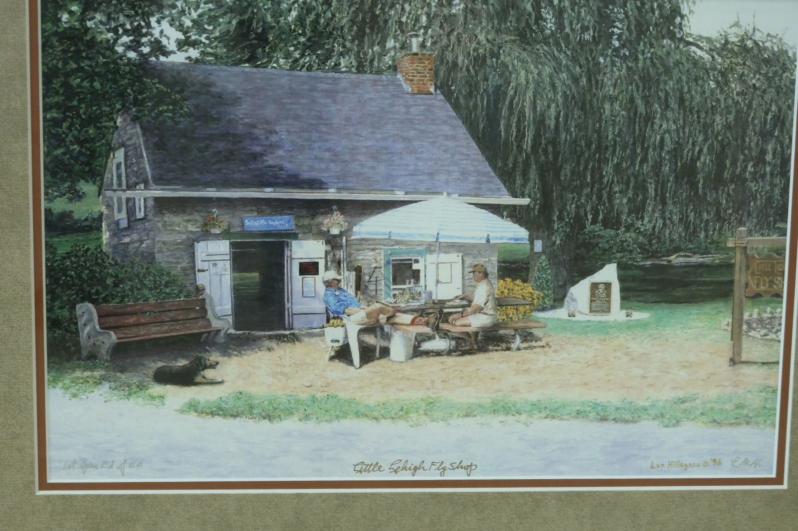 Framed & Matted Fishing Camp LIttle Lehigh Fly Shop Print - 2