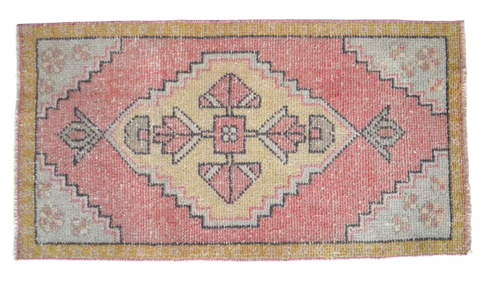 Vintage Hand Made Mat Small Turkish Rug - 1"²9"³ Ã— 3"²3"³ - 4