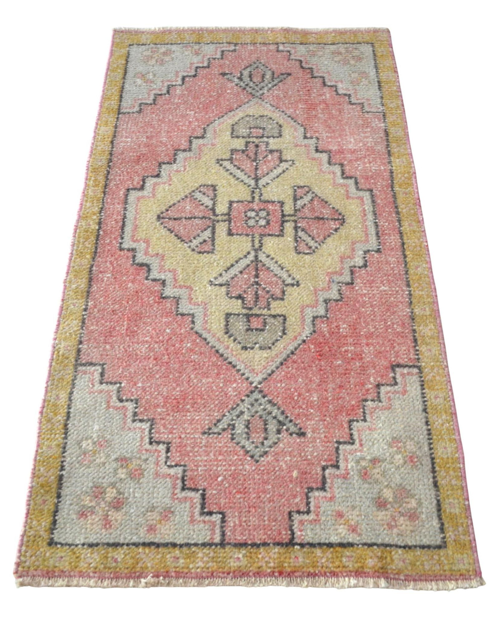 Vintage Hand Made Mat Small Turkish Rug - 1"²9"³ Ã— 3"²3"³ - 6