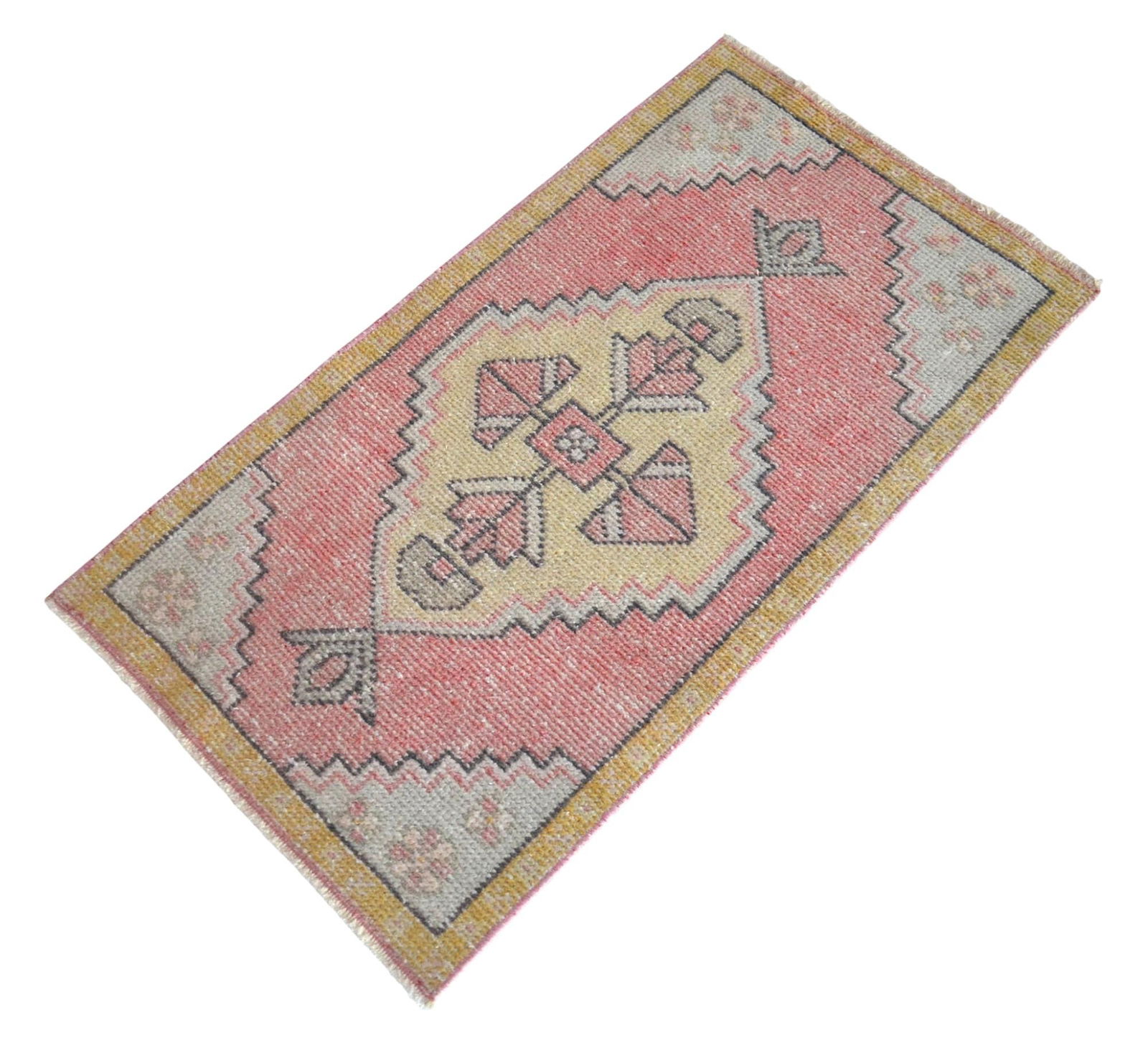 Vintage Hand Made Mat Small Turkish Rug - 1"²9"³ Ã— 3"²3"³ - 7