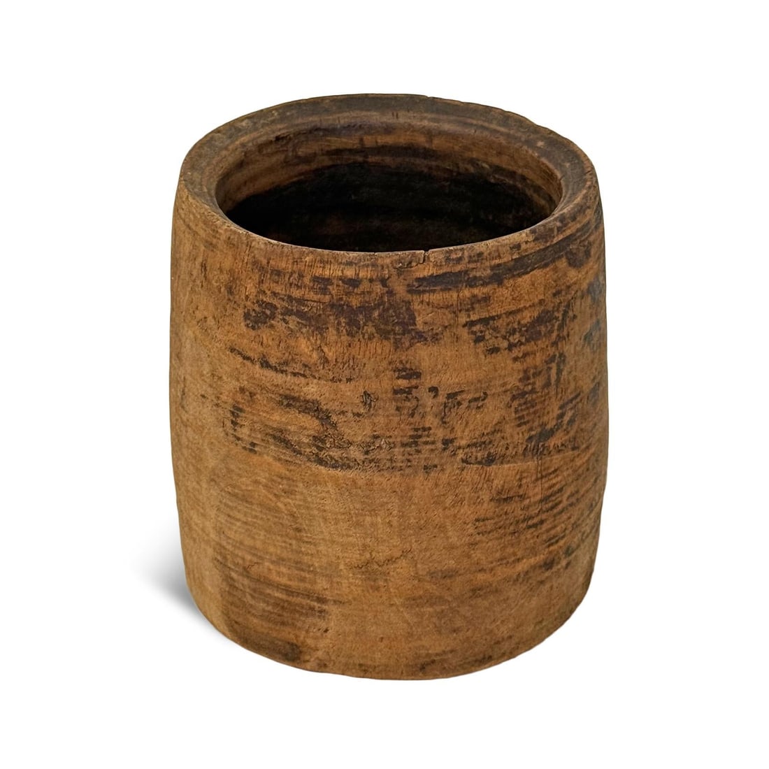 Small Vintage India Wood Water Pot - 2