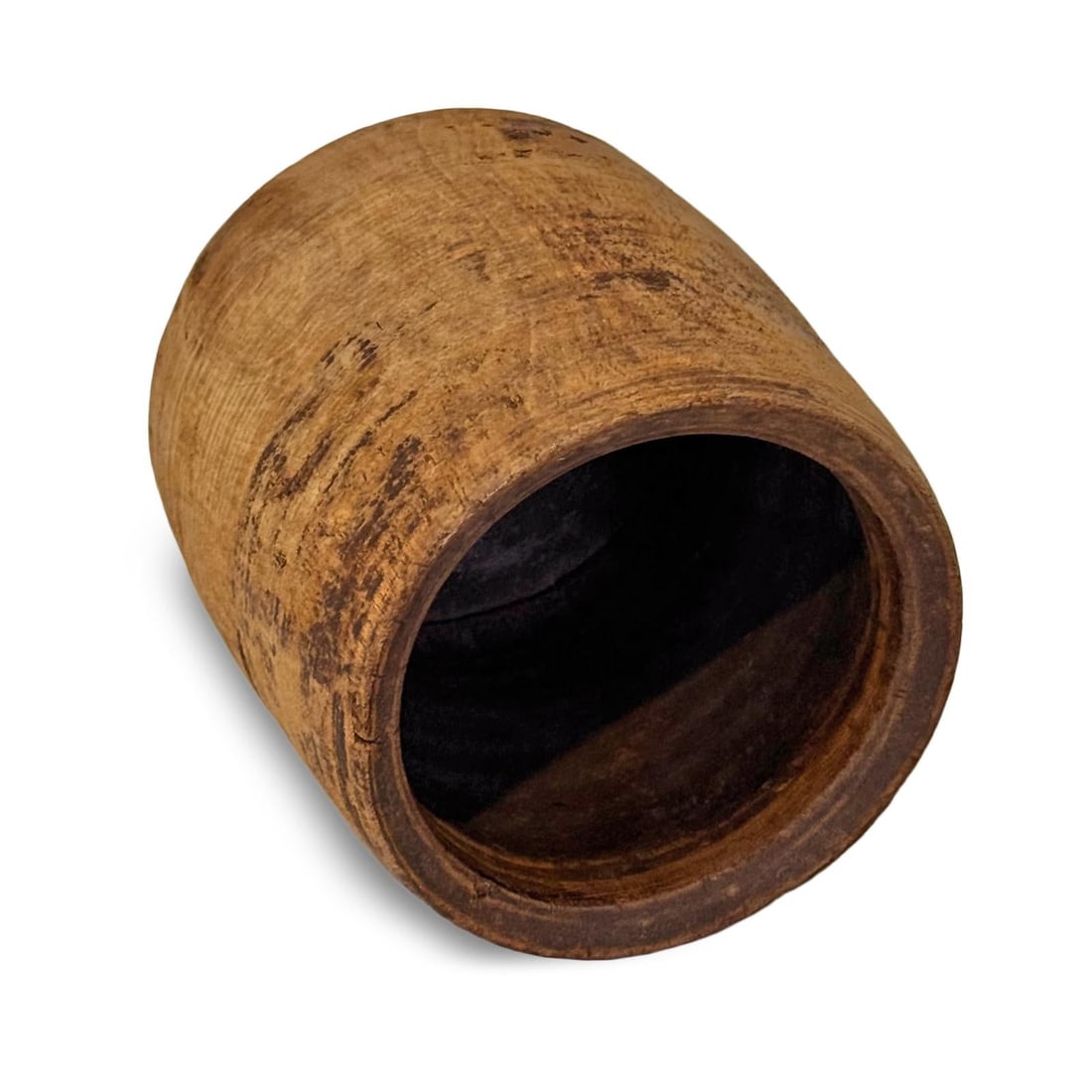 Small Vintage India Wood Water Pot - 3