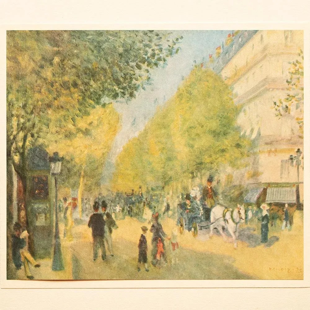 1944 "The Great Boulevards" Vintage French Offset Lithograph After Auguste Renoir - 2