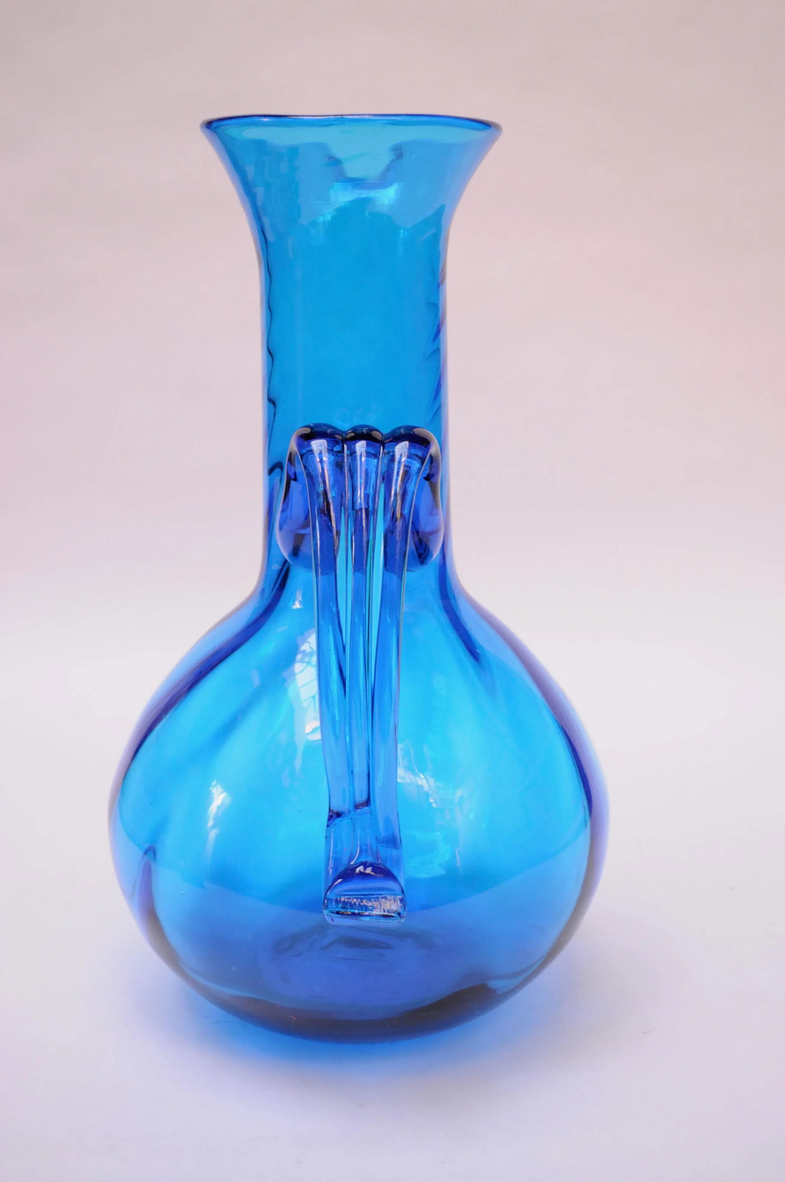 Large Blenko Turquoise Blown Glass Pitcher - 2