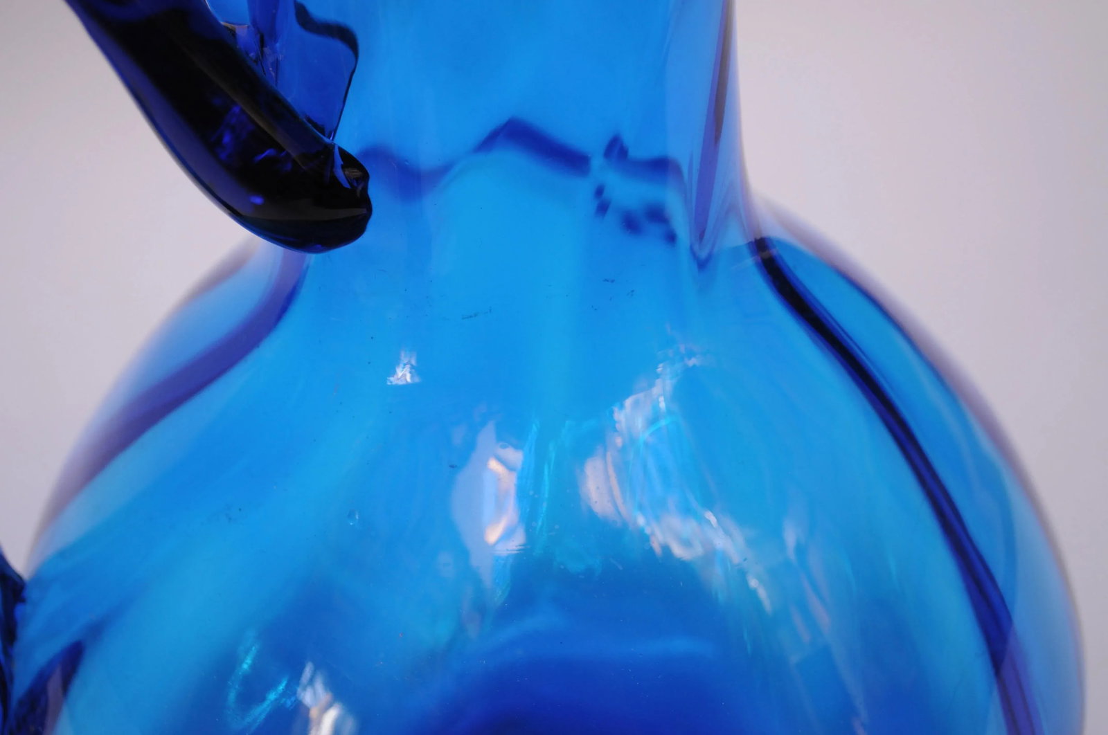 Large Blenko Turquoise Blown Glass Pitcher - 6