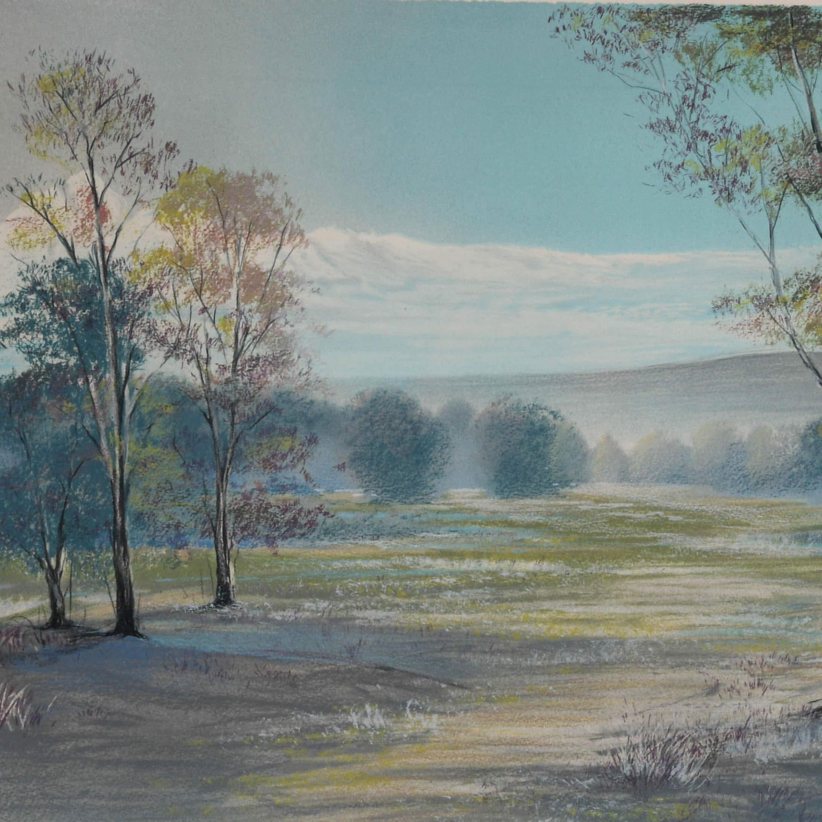 Framed Signed "Winter's First Breath" Pastel Artwork - 2