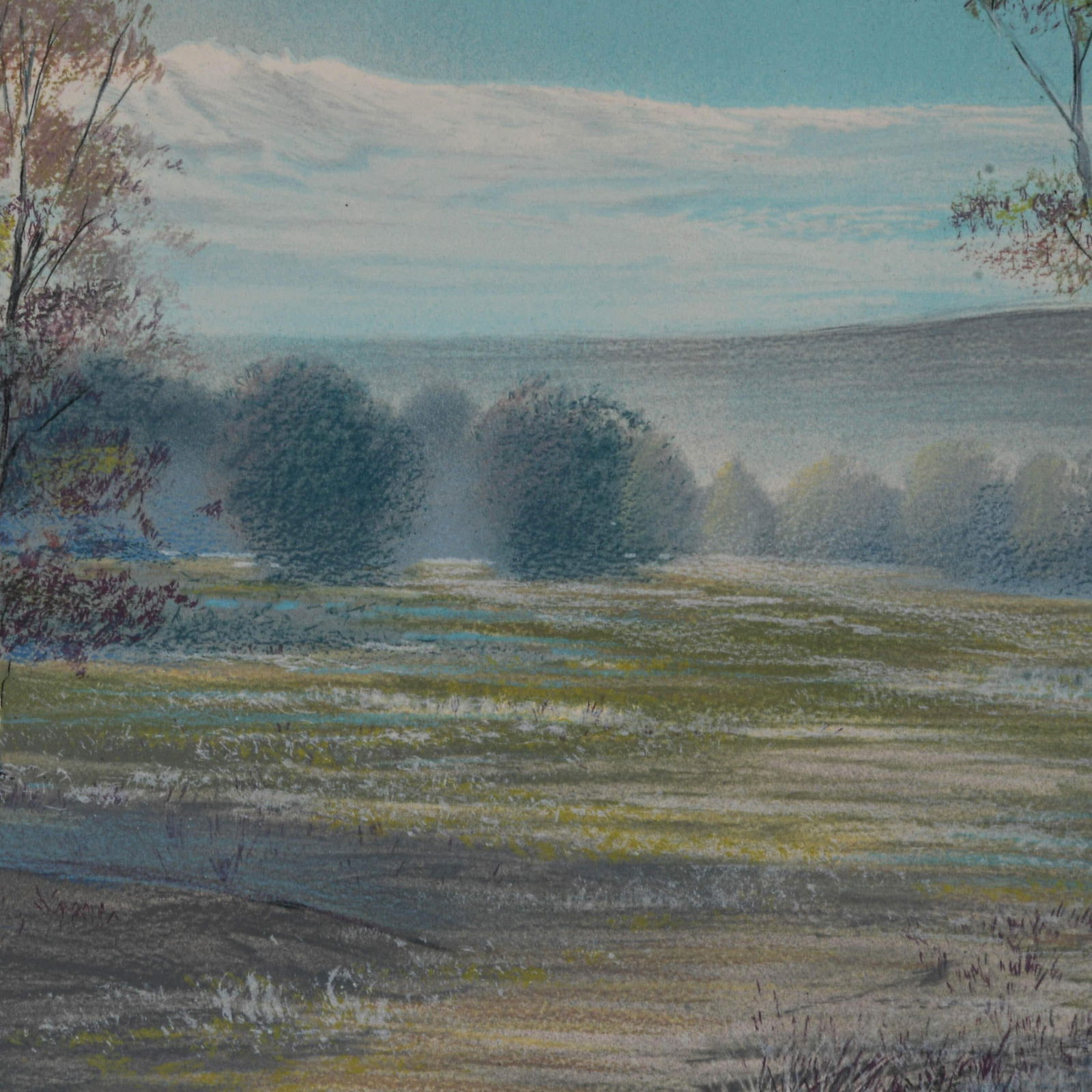 Framed Signed "Winter's First Breath" Pastel Artwork - 3