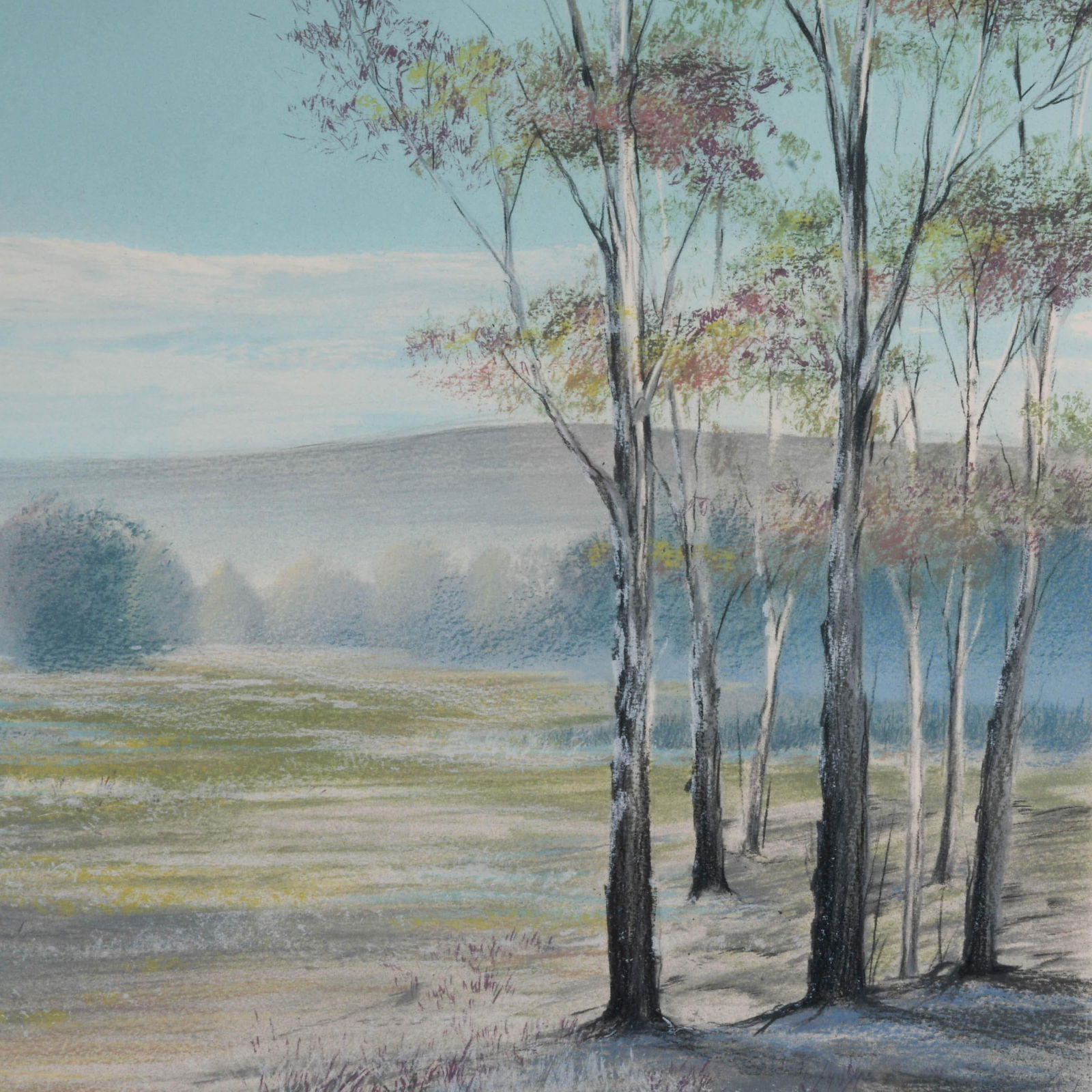 Framed Signed "Winter's First Breath" Pastel Artwork - 4