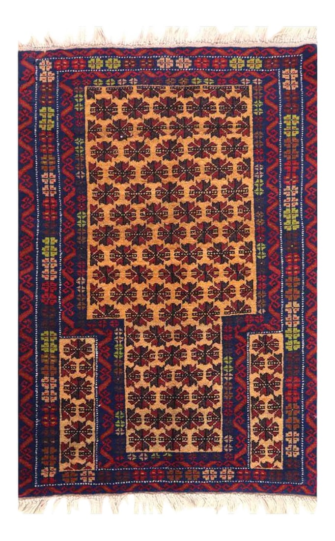 Handwoven Afghani Tribal Design Area Rug 2'10" X 4'3" (1 of 8)