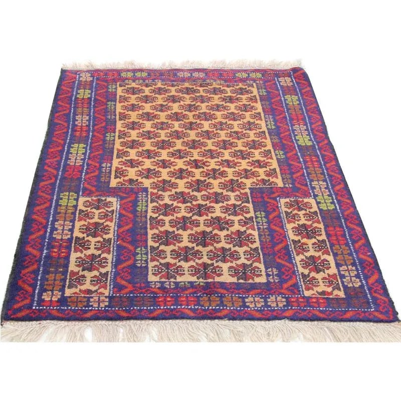 Handwoven Afghani Tribal Design Area Rug 2'10" X 4'3" - 2