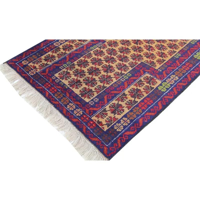 Handwoven Afghani Tribal Design Area Rug 2'10" X 4'3" - 4