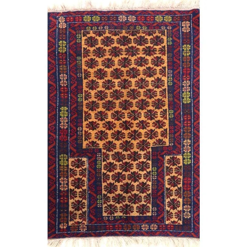 Handwoven Afghani Tribal Design Area Rug 2'10" X 4'3" - 8