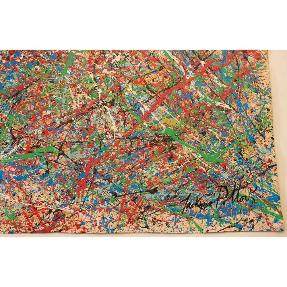 XL "Composition" Abstract Expressionist Mixed-Media Drip Painting in the Style of Jackson Pollock - 4