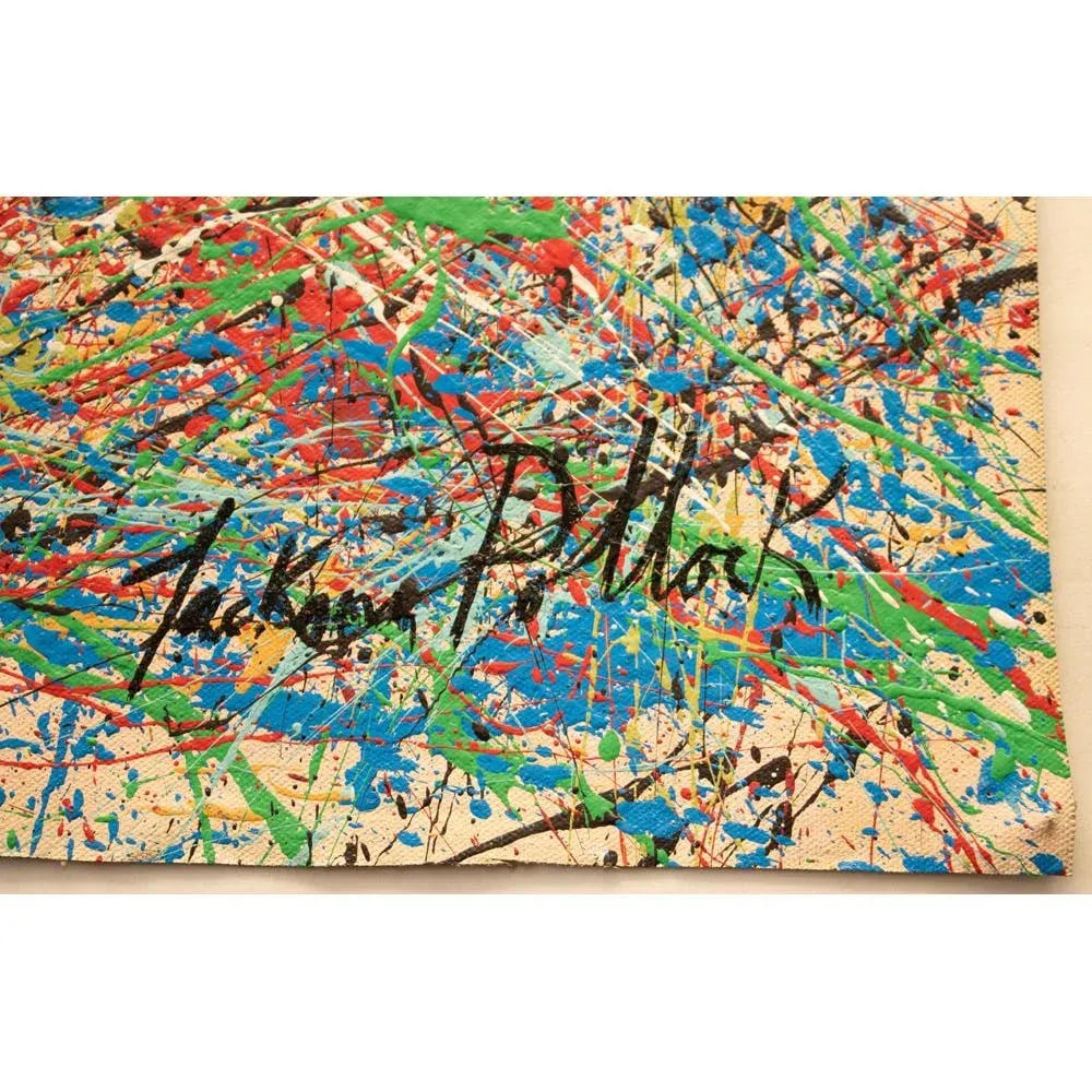 XL "Composition" Abstract Expressionist Mixed-Media Drip Painting in the Style of Jackson Pollock - 7