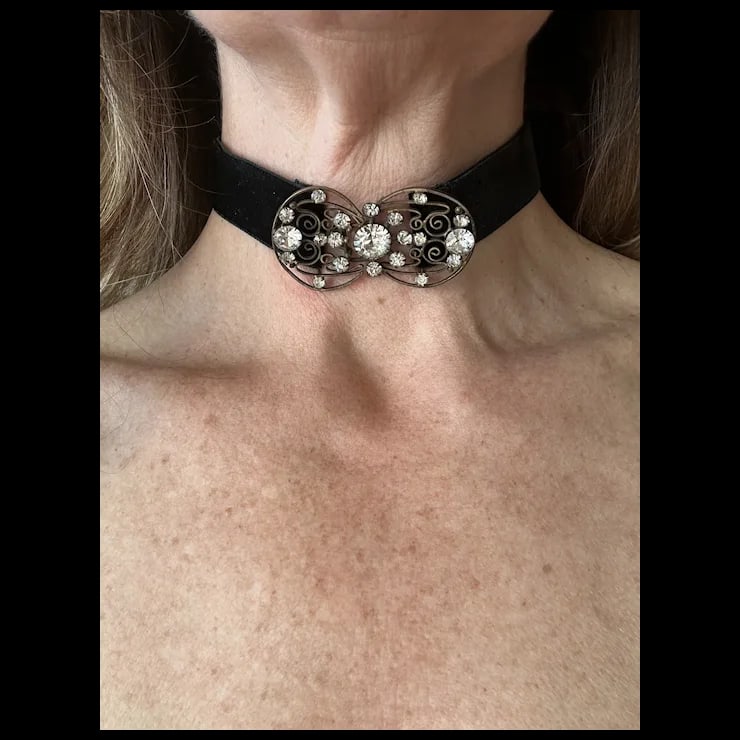 Early 20th Century Czech Rhinestone Choker - 2