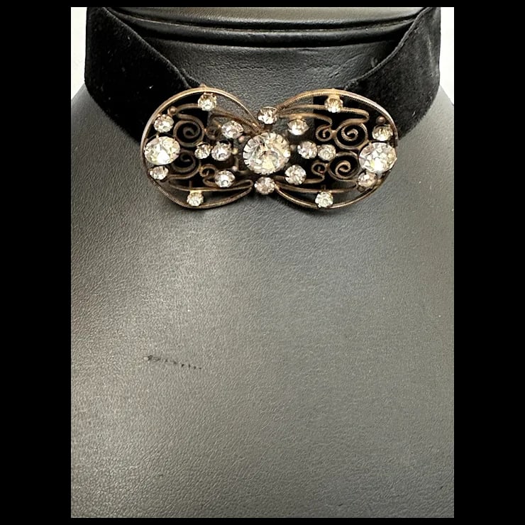 Early 20th Century Czech Rhinestone Choker - 3