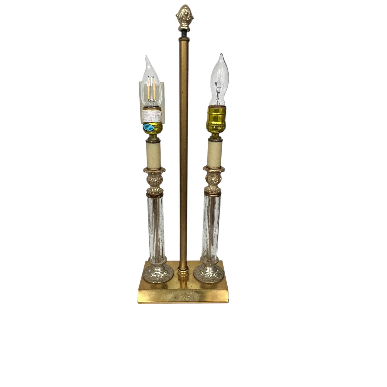 Vintage Brass and Blown Glass Bouillotte Style Lamp - 3