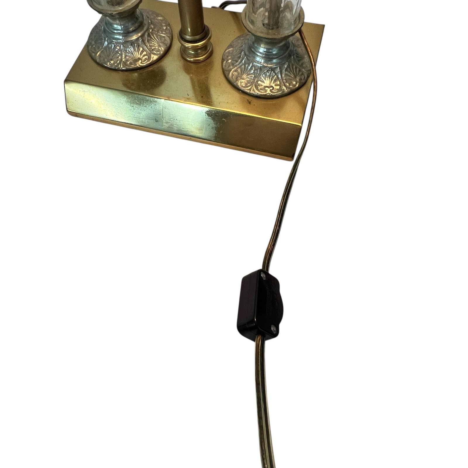 Vintage Brass and Blown Glass Bouillotte Style Lamp - 9