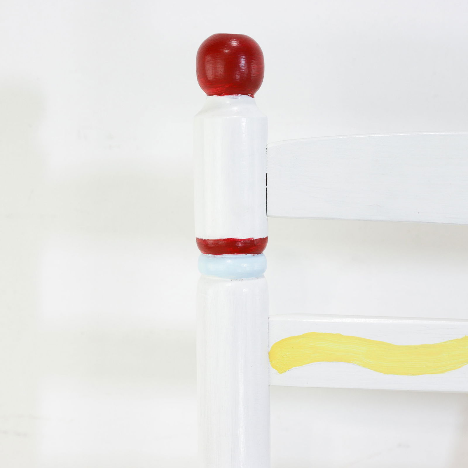 Vintage Hand-Painted Children's Chair With Hand-Woven Reed Seat - 11