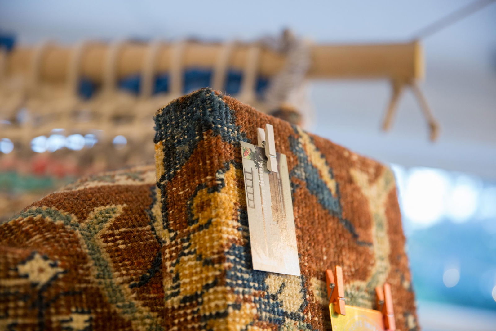 Decorative Cork Board Antique Kerman Rug Fragment Art - 11