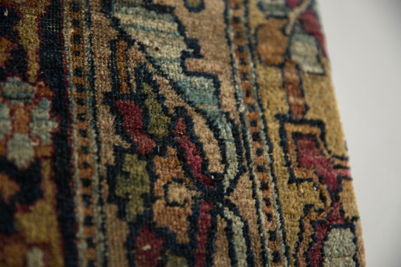 Decorative Cork Board Antique Kerman Rug Fragment Art - 5