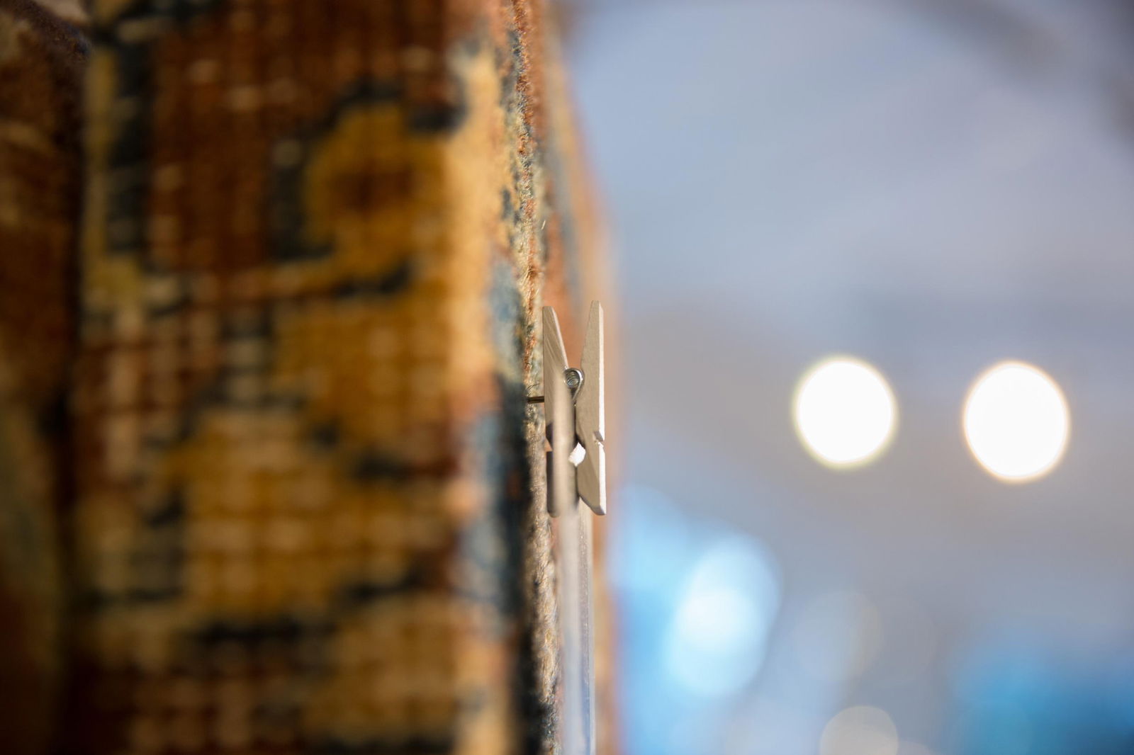 Decorative Cork Board Antique Kerman Rug Fragment Art - 8