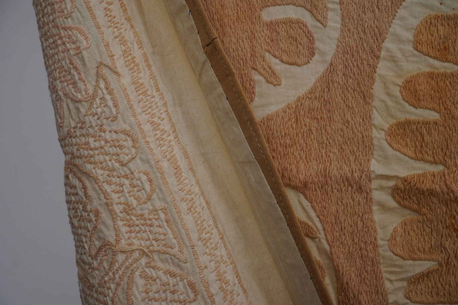 Suzani Tapestry - Faded Uzbek Table Cloth - Tribal Embroidery Wall Decor 4'5'' X 4'6'' - 12