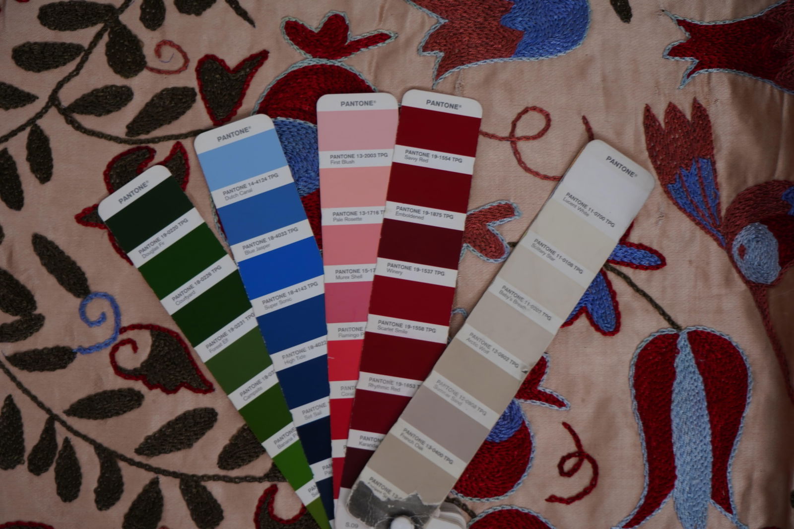 Beige Uzbek Suzani Wall Hanging "“ Tree of Life Pomegranate Embroidery Textile Art 3'5'' X - 12