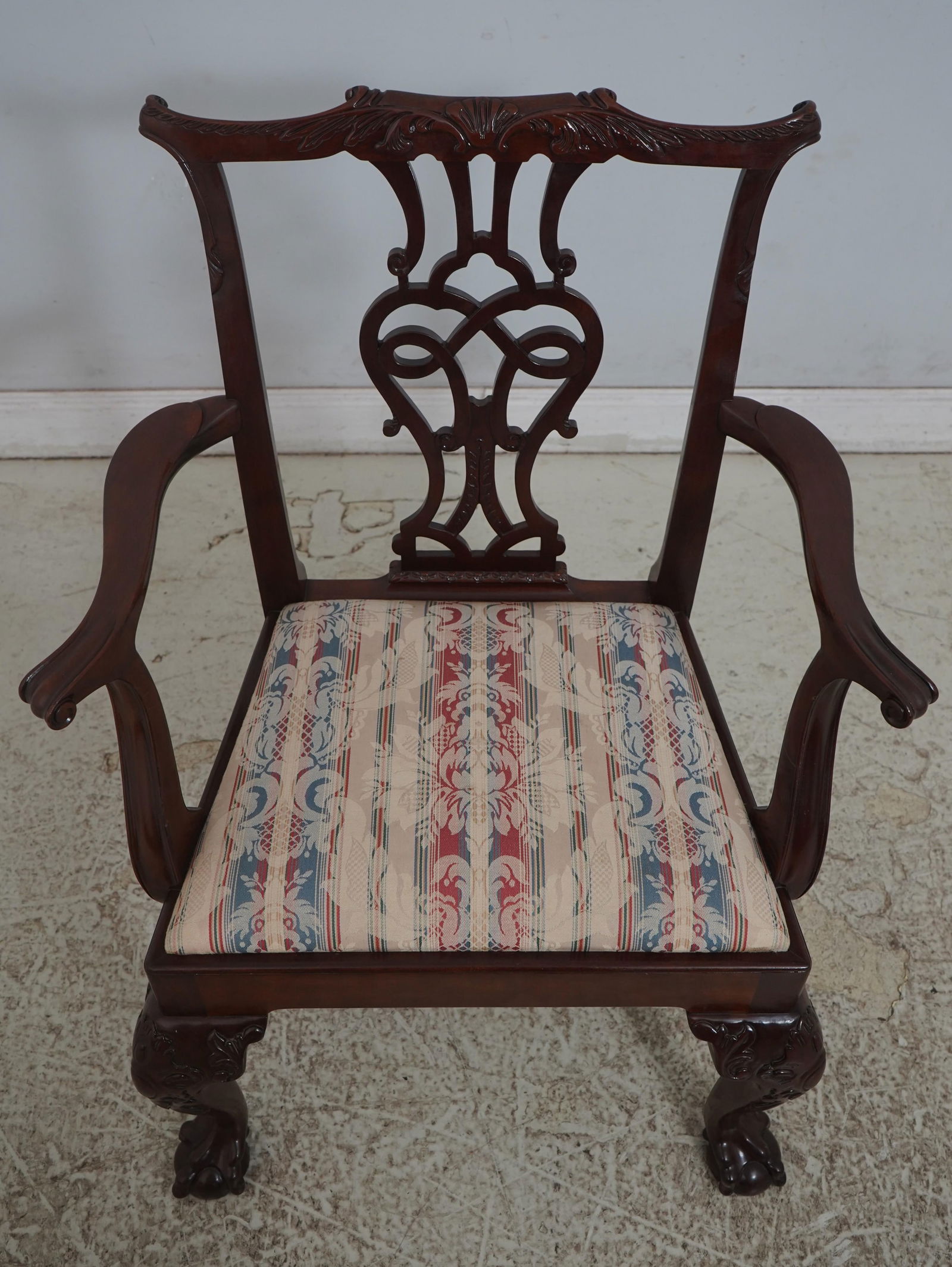 Pair Baker Ball & Claw Rococo Mahogany Armchairs - 2