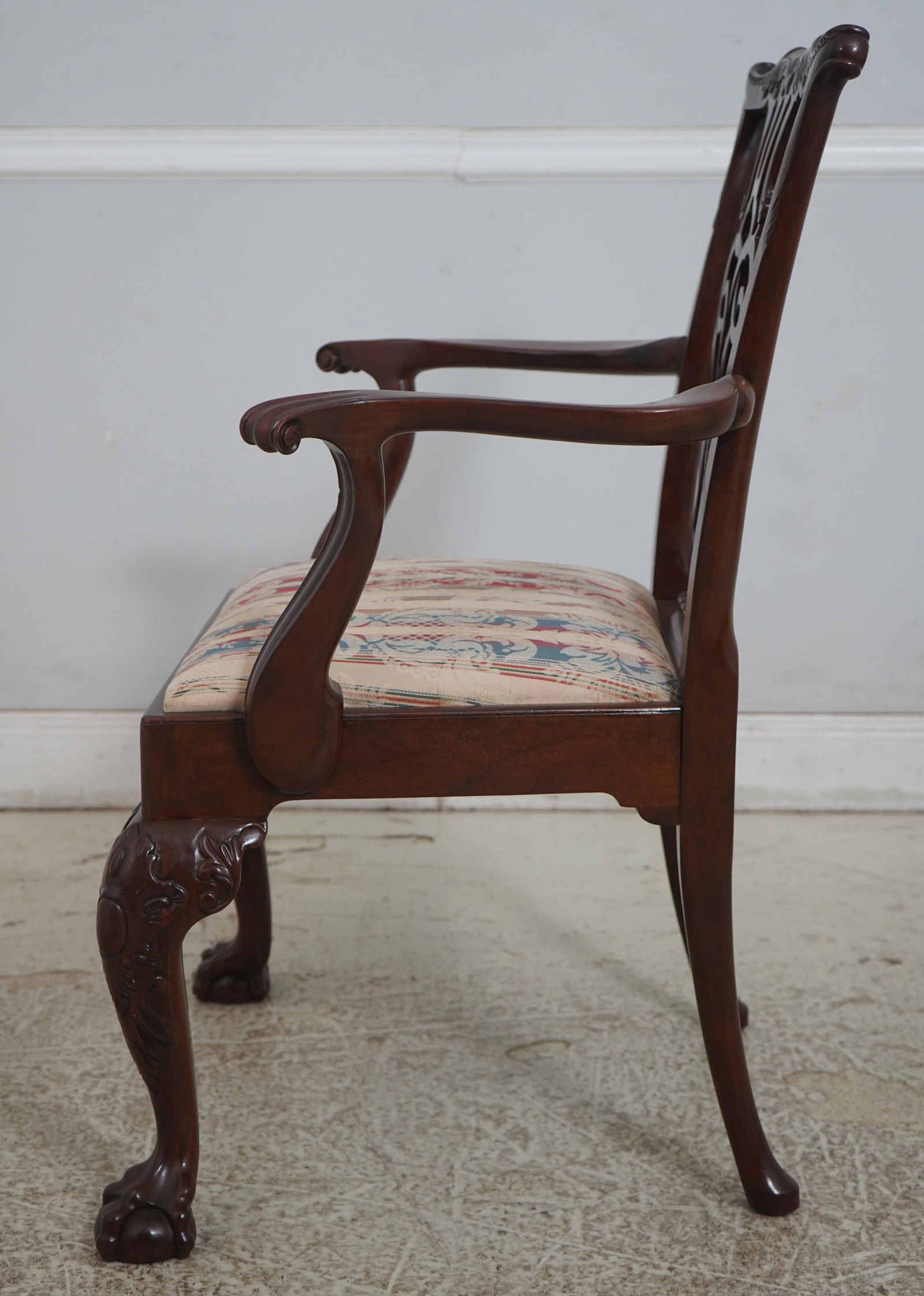 Pair Baker Ball & Claw Rococo Mahogany Armchairs - 3