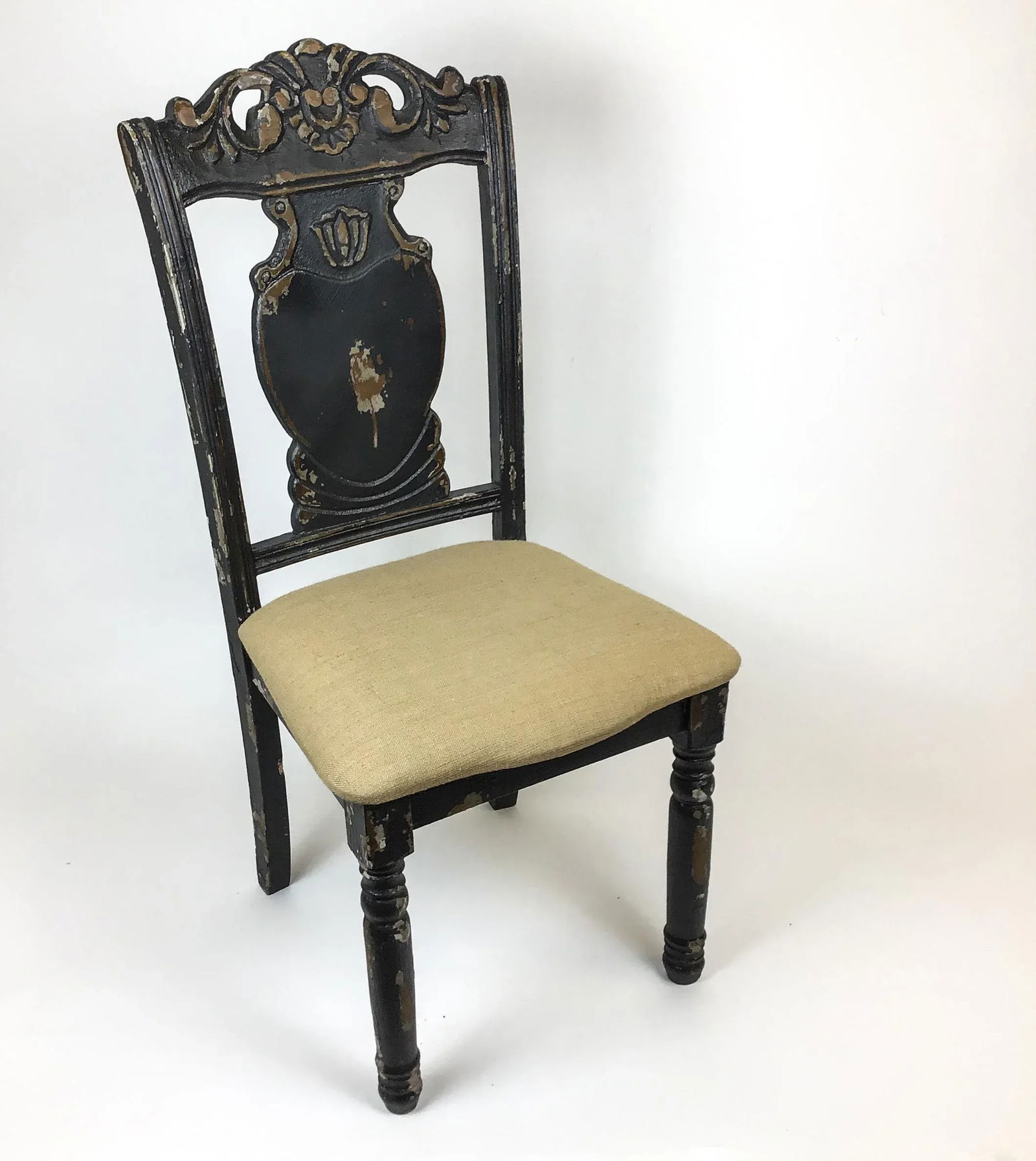 Rustic Distressed Wood Side Chair - 12