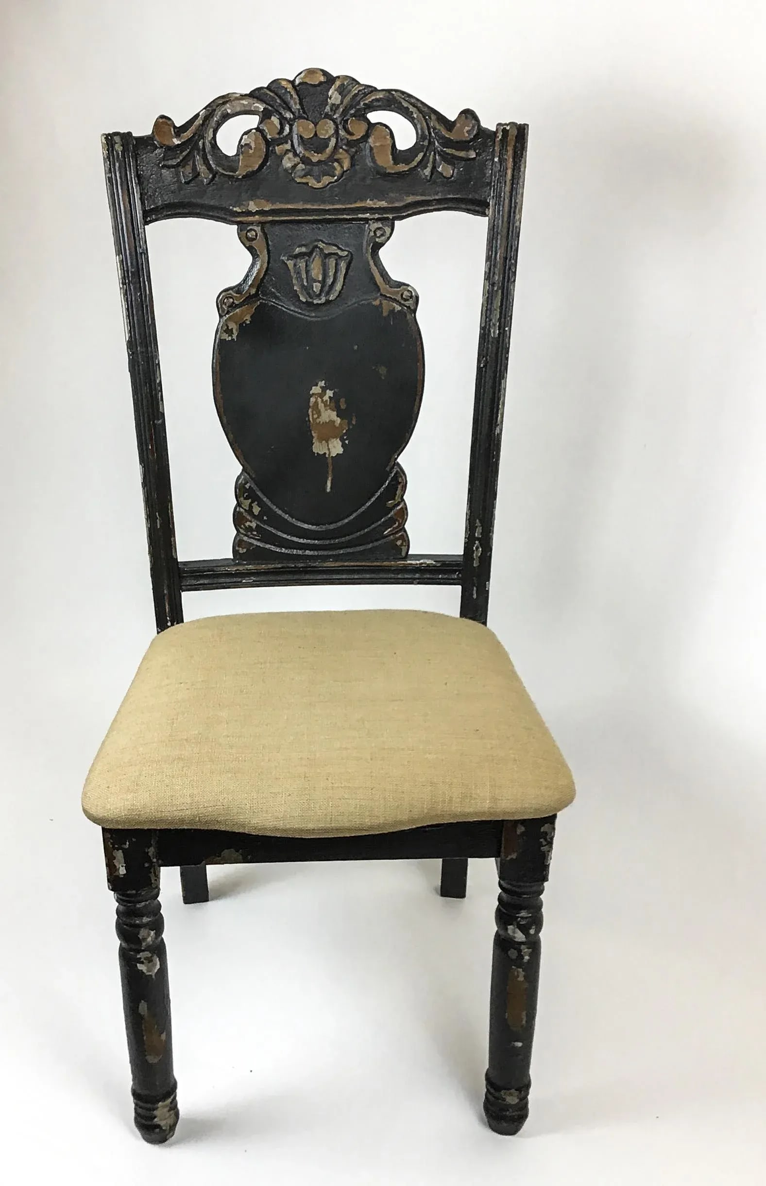 Rustic Distressed Wood Side Chair - 2