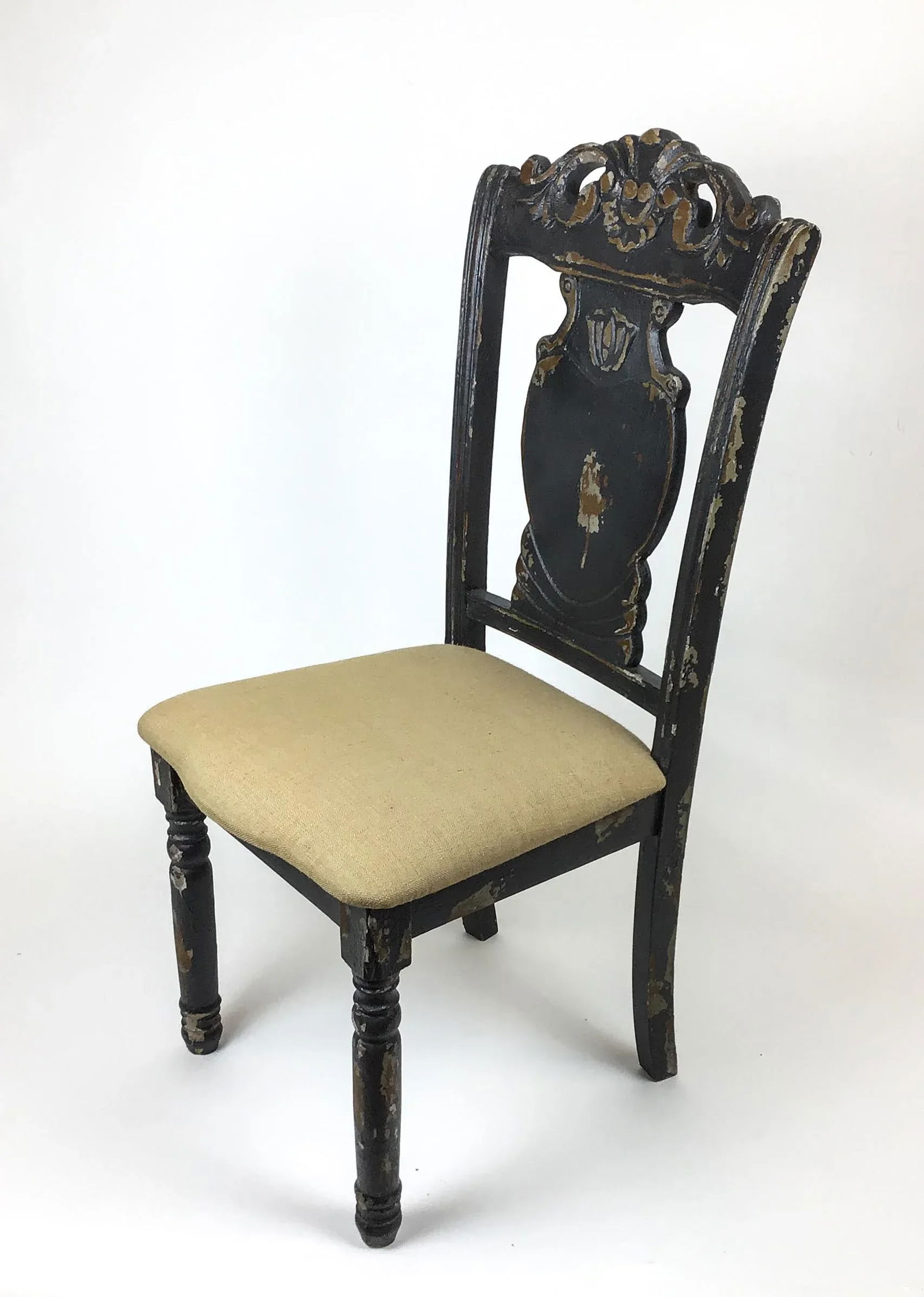 Rustic Distressed Wood Side Chair - 5