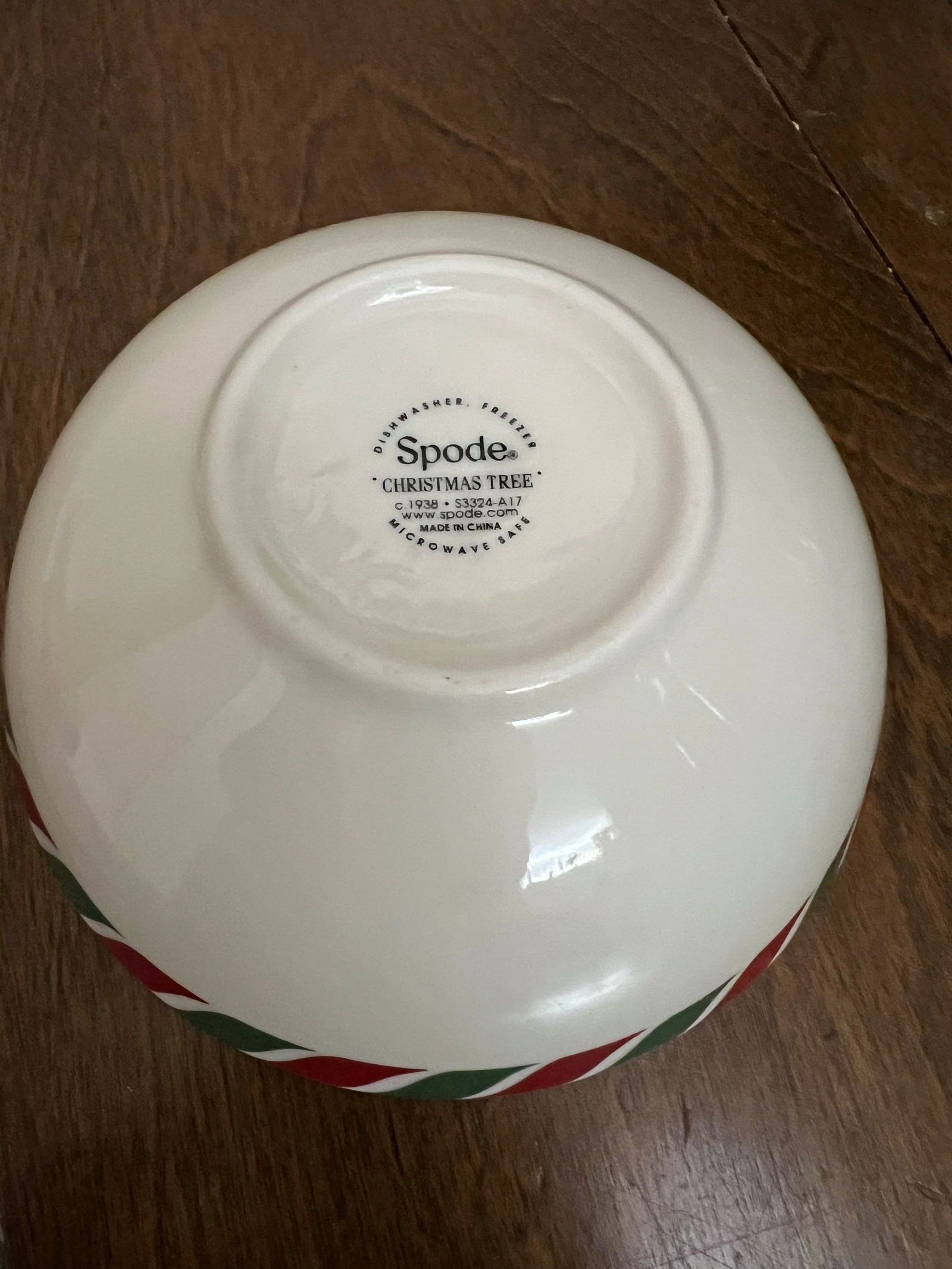 Vintage Candy Cane Bowl by Spode - 2