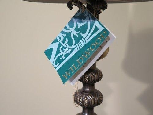 1990sWildwood Tall Decorator Table Lamp W. Shade - 3