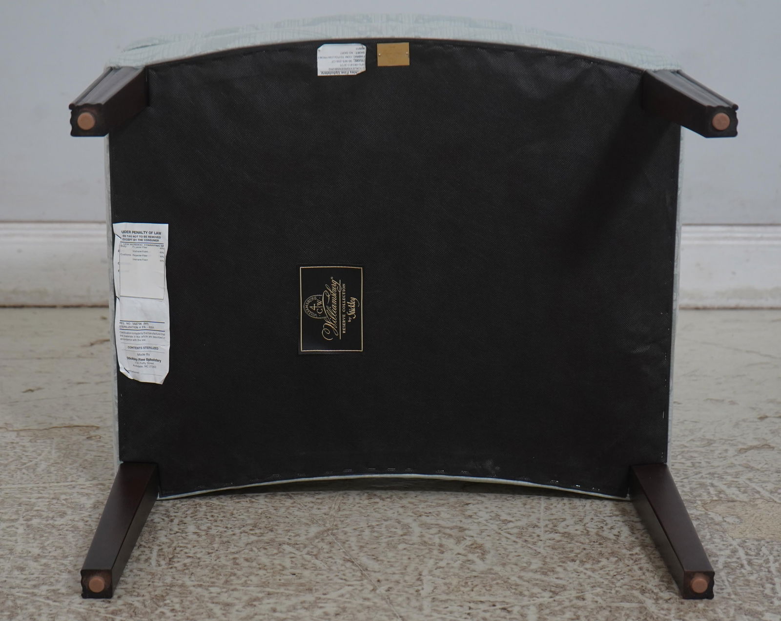 Stickley Colonial Williamsburg Damask Upholstered Ottoman - 13