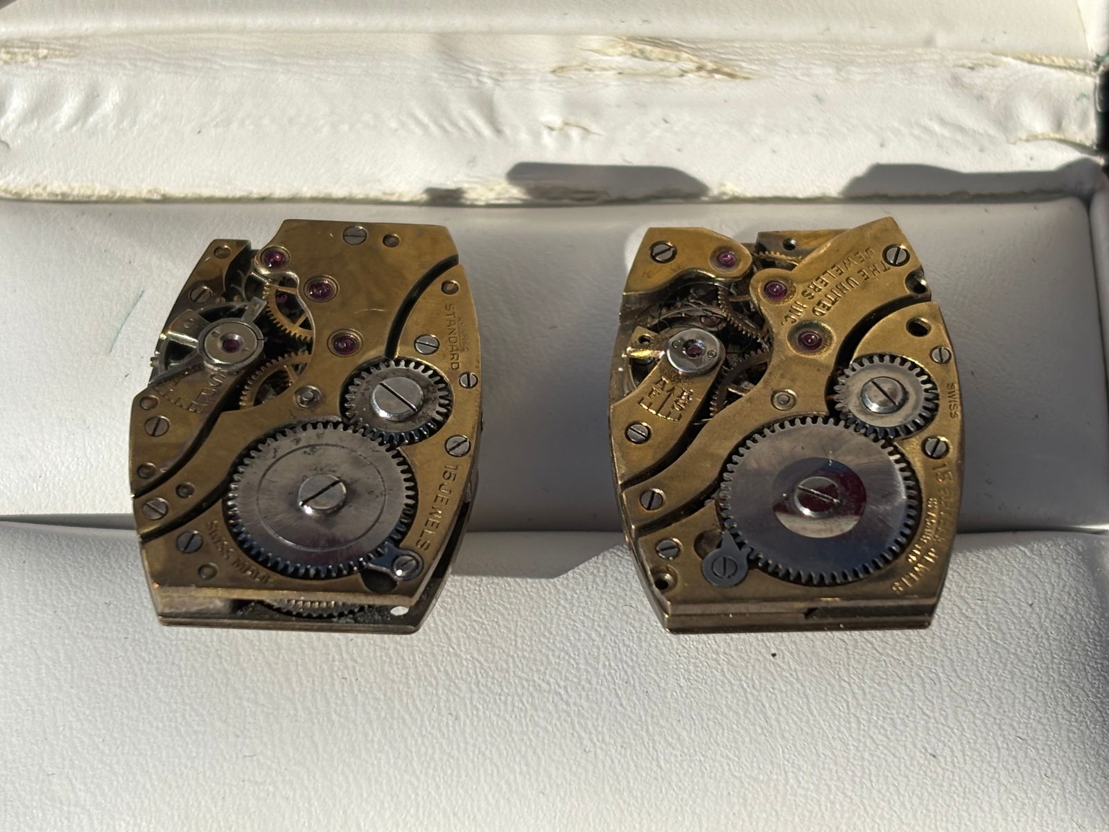 Mid 20th Century For the Wrist Watch Enthusiast - Pair of Sterling Silver Framed Movement Cufflinks - 2