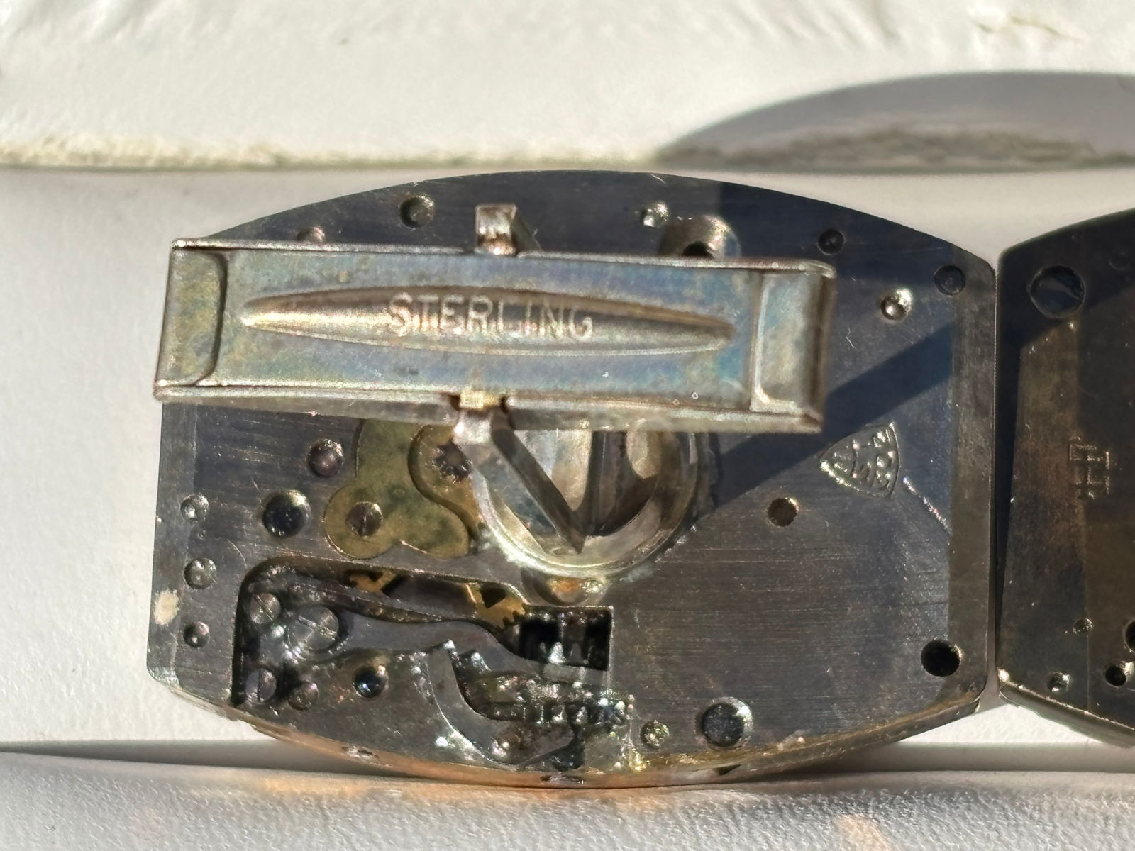 Mid 20th Century For the Wrist Watch Enthusiast - Pair of Sterling Silver Framed Movement Cufflinks - 5