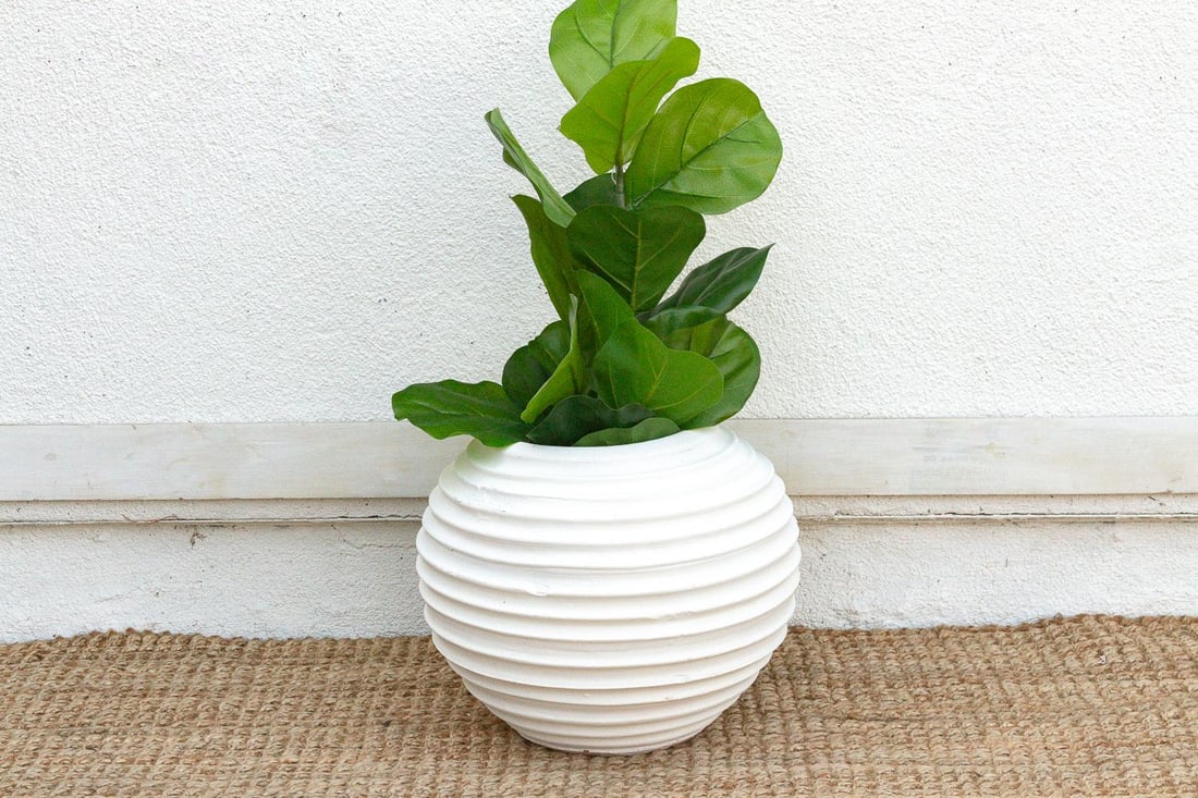 Contemporary White Terracotta Garden Planter - 7