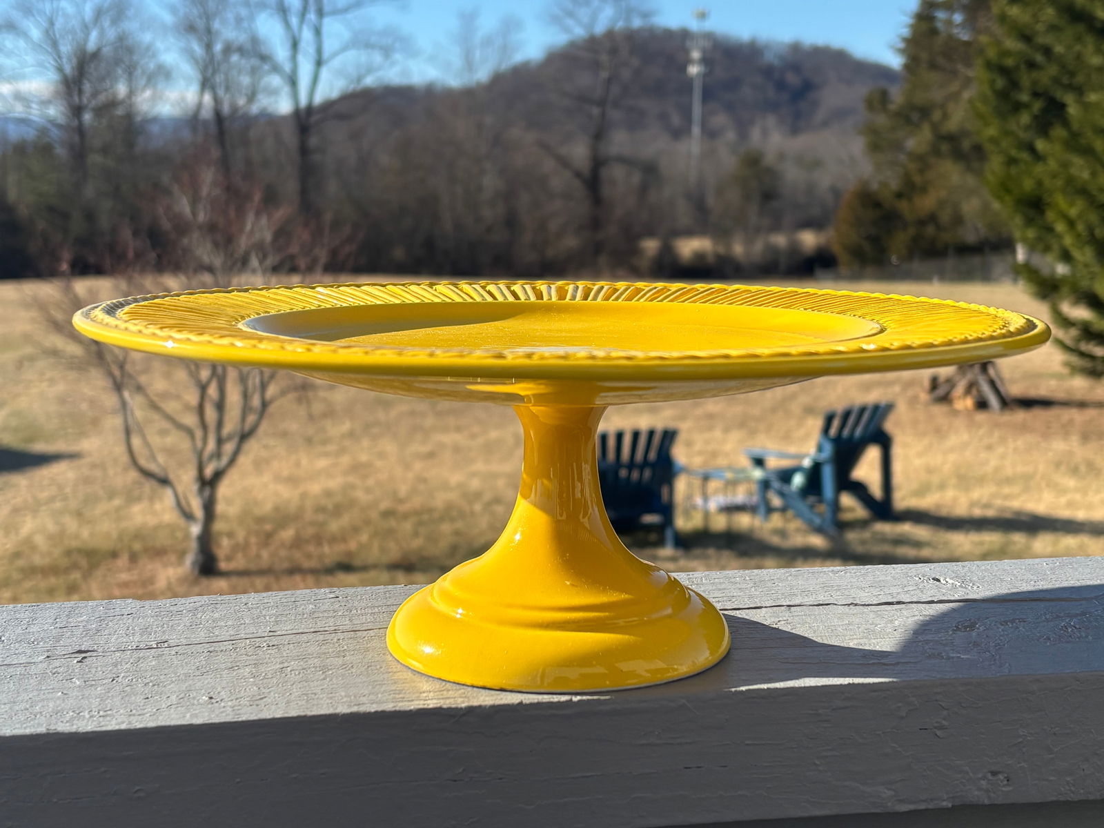 Early 20th C. - Yellow French or Italian Centerpiece Server - Porcelain, Reticulated - 4