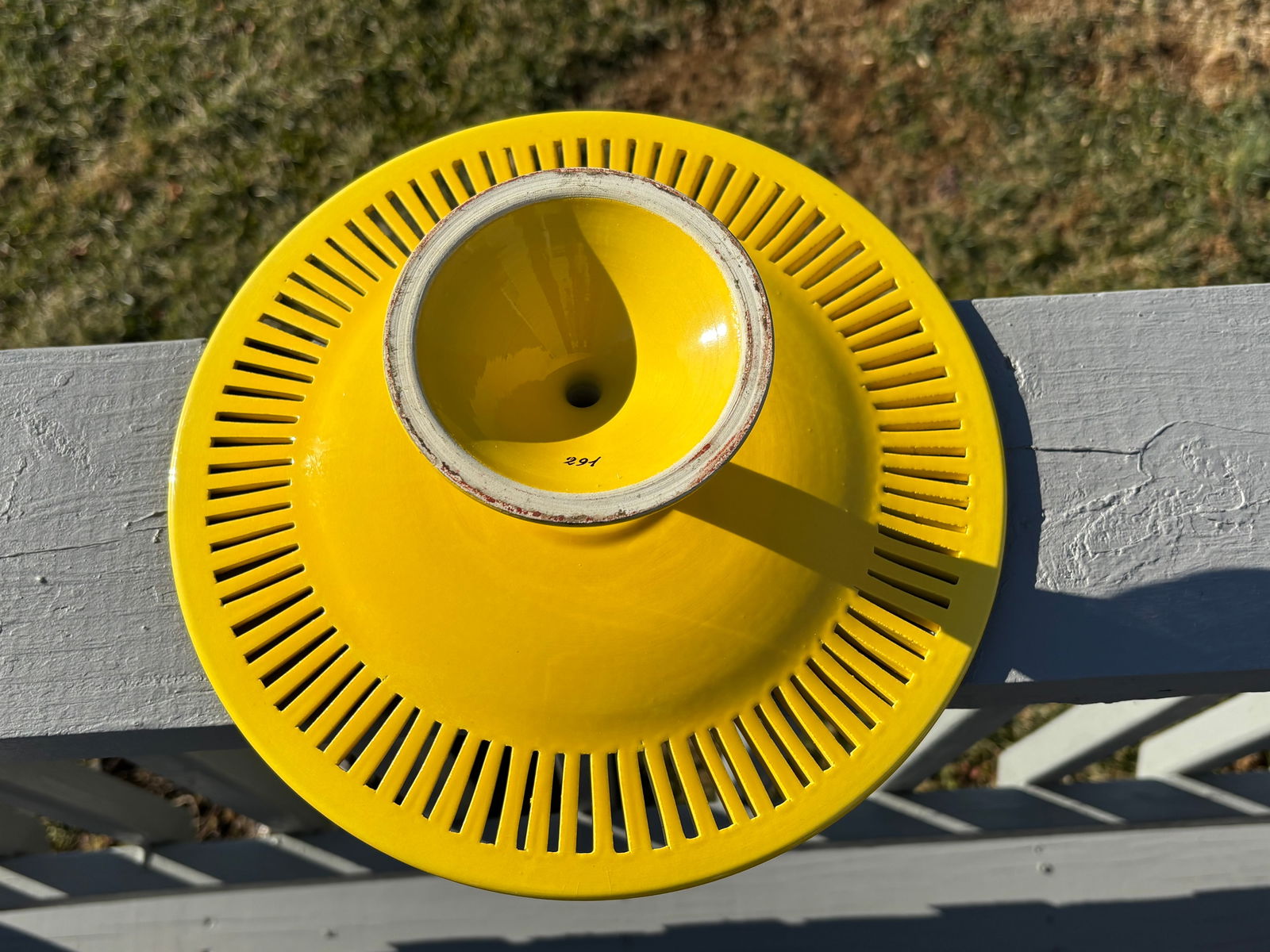 Early 20th C. - Yellow French or Italian Centerpiece Server - Porcelain, Reticulated - 6