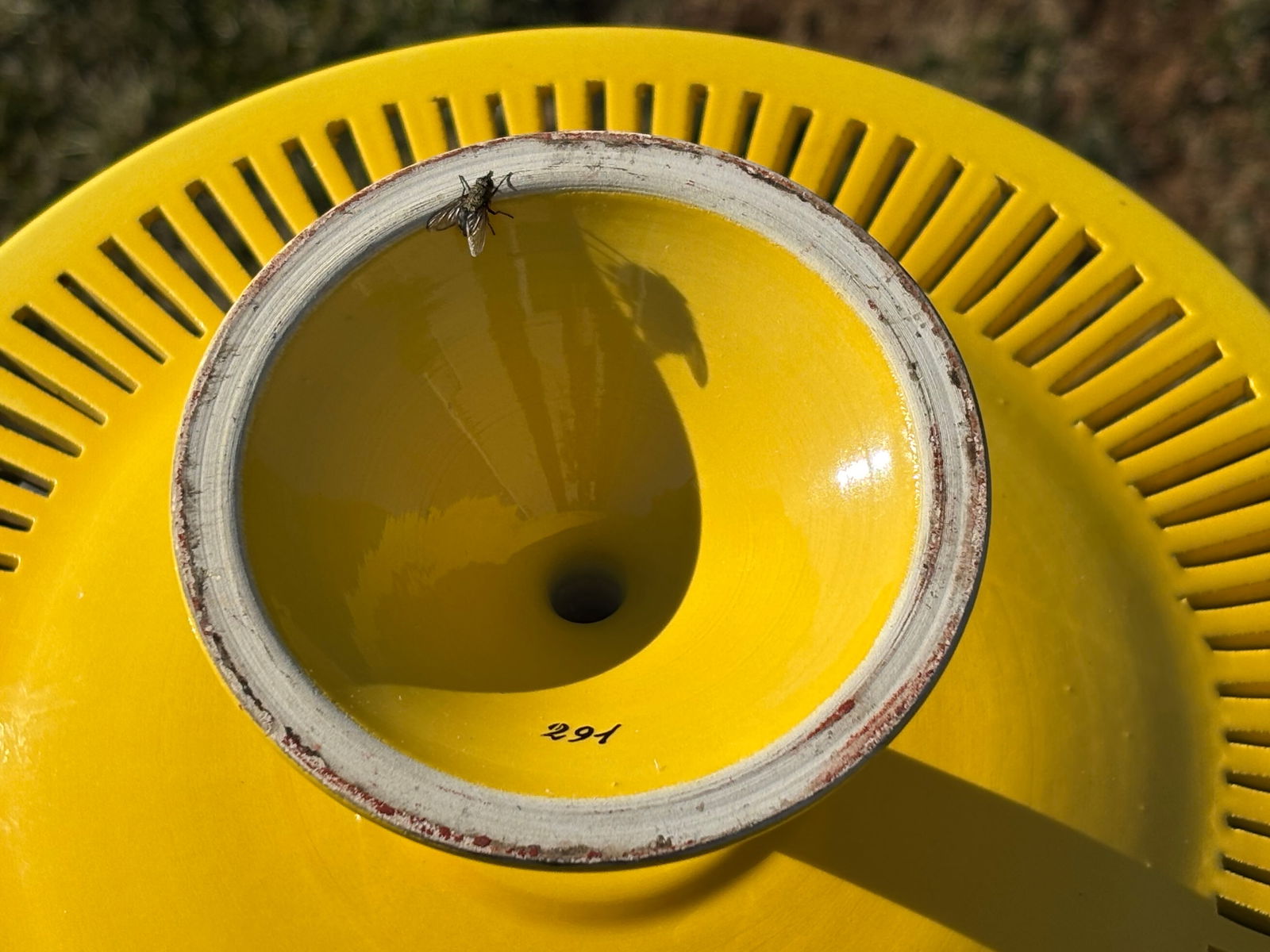Early 20th C. - Yellow French or Italian Centerpiece Server - Porcelain, Reticulated - 7