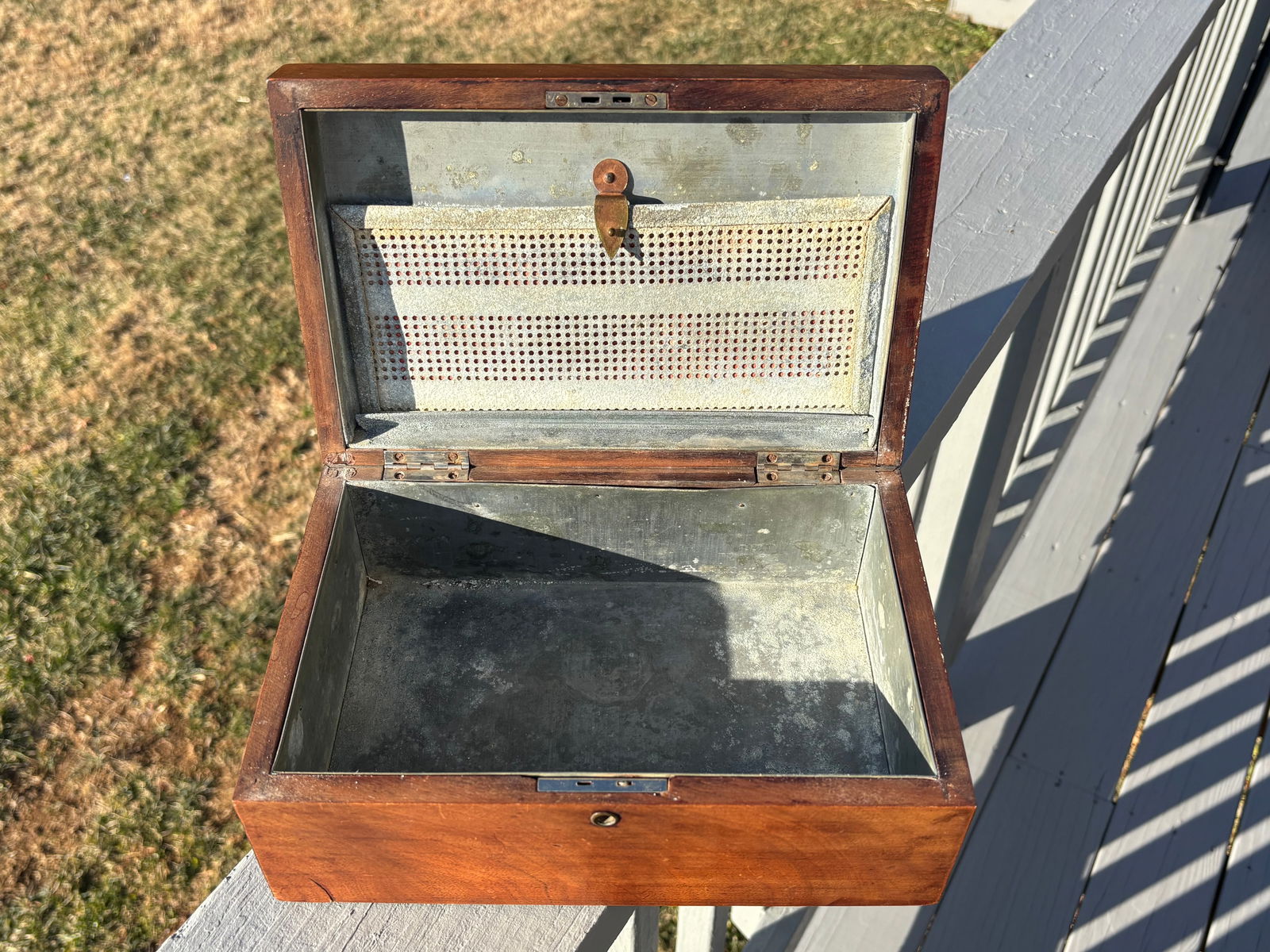 Late 19th C. English Humidor - All Orig., Nicely Detailed, Unmongrammed - 2