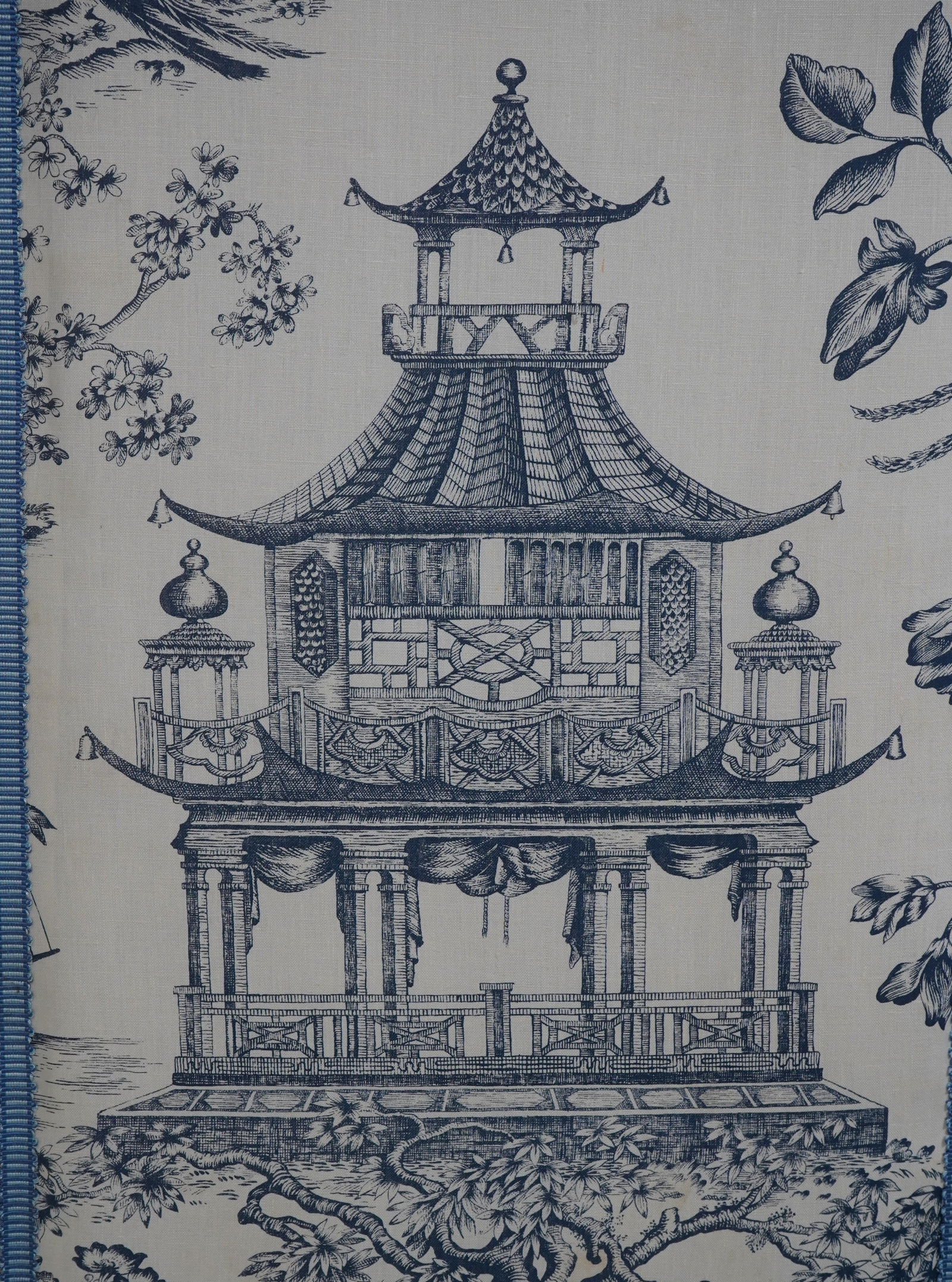 Stunning Chinoiserie Upholstered 6 Panel Folding Screen - 4