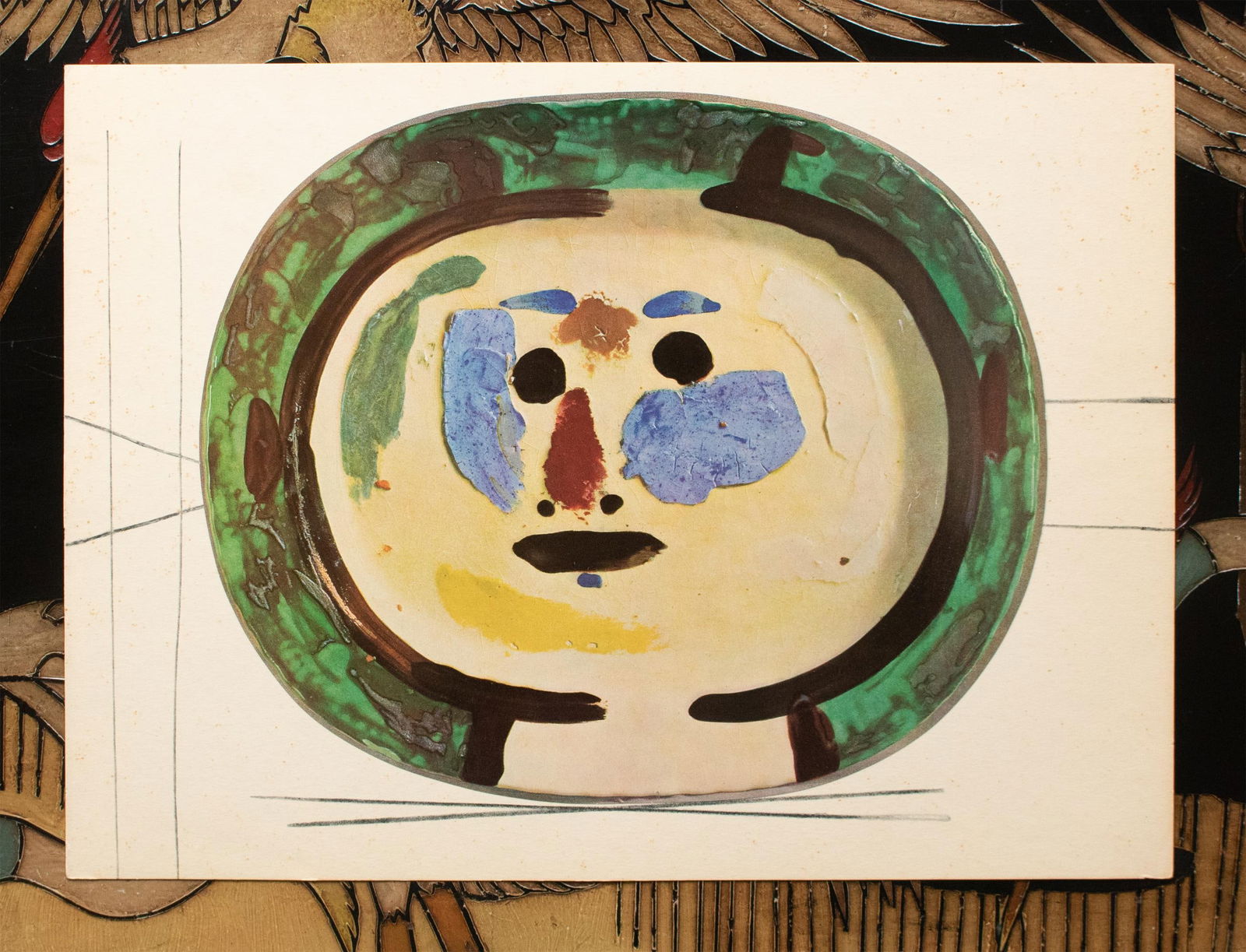 1955 Swiss Print of Picasso's Ceramic Platter "Young Smiling Face" - 2