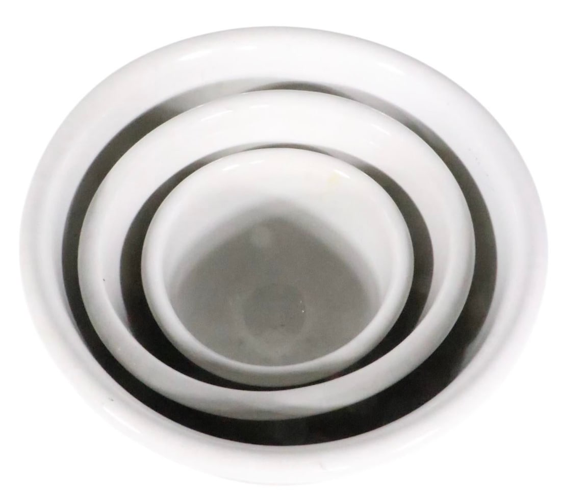 Nest of Three Bennington Potters Mixing Bowls Design Attributed to David Gil C. 1970's - 5