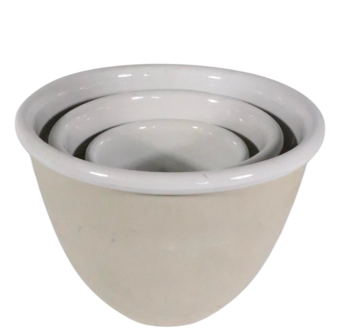 Nest of Three Bennington Potters Mixing Bowls Design Attributed to David Gil C. 1970's - 6