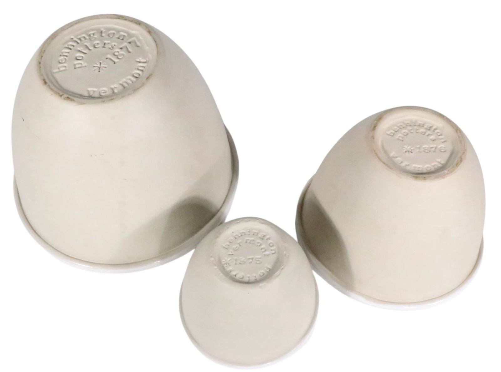 Nest of Three Bennington Potters Mixing Bowls Design Attributed to David Gil C. 1970's - 7