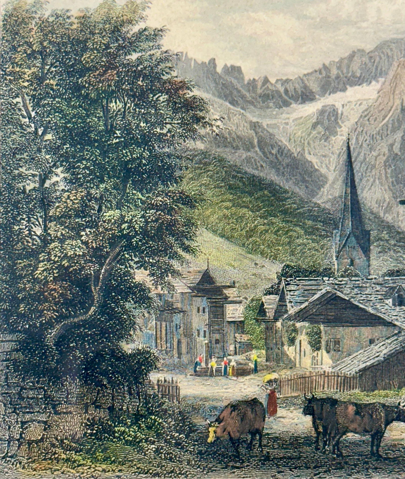 Partenkirchen, Germany (Bavarian Alps), Original Print, 1840 (Framed) - 5