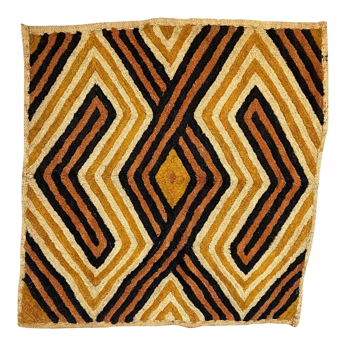 Kuba Vintage Grass Raffia Tribal Textile Fabric (1 of 2)